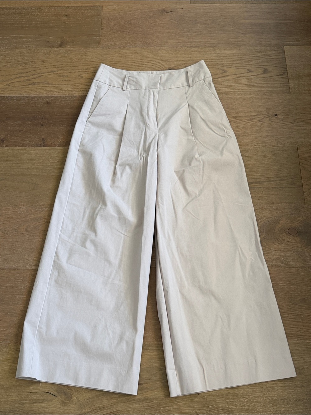 Worthington Wide-Leg Crop Pants in Light Cream